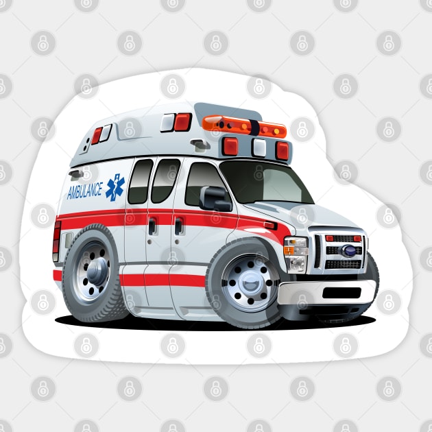 Cartoon Ambulance Car Sticker by Mechanik